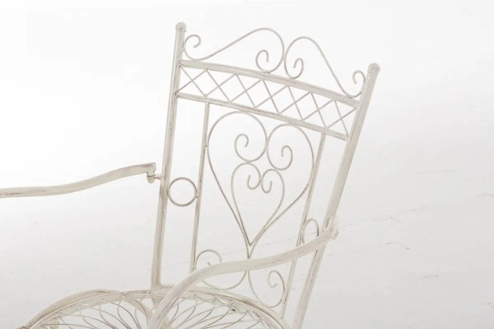 Kovová stolička Sheela s područkami - Krémová antik