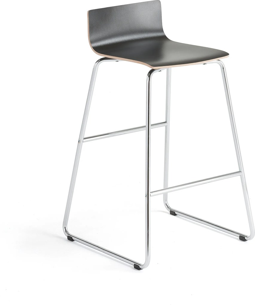 Barová stolička Montana , V 745 mm, čierny laminát, chróm