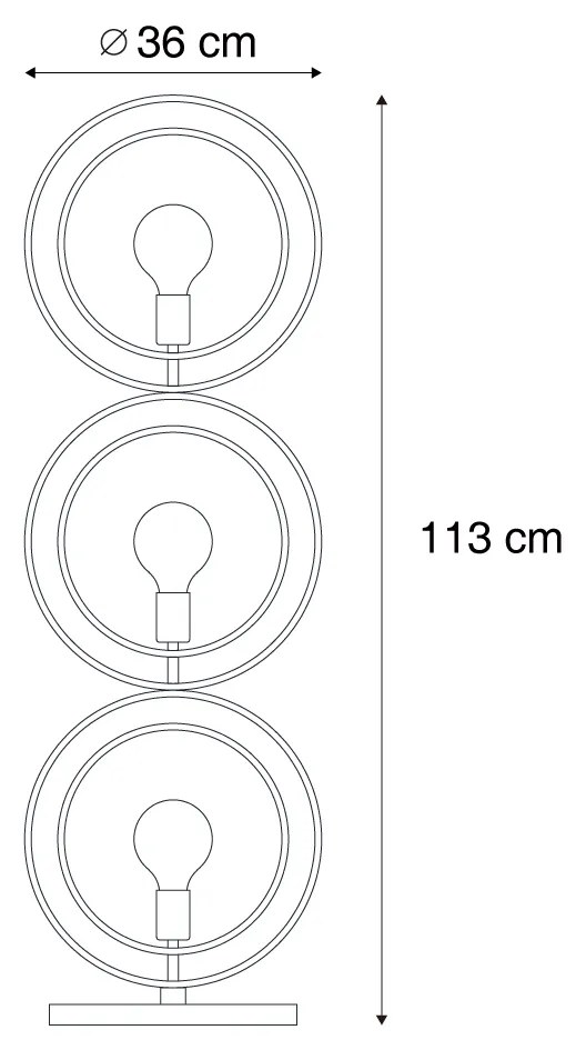 Moderná stojaca lampa čierna 3-svetlá - Indu
