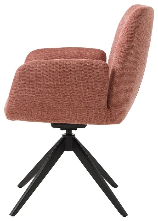 Ružové čalúnené jedálenské kreslo s podrúčkami Roxana – Unique Furniture