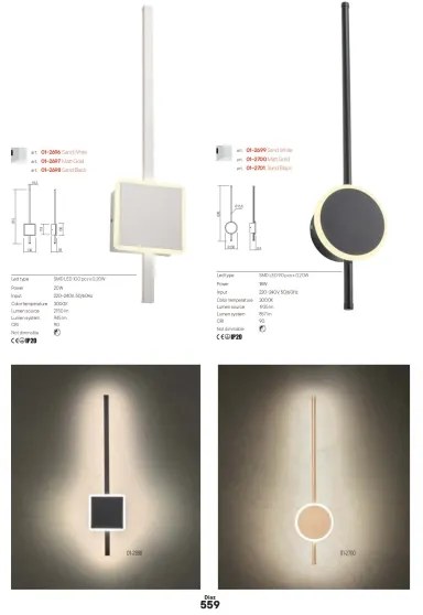 Redo 01-2697 - LED nástenné svietidlo DIAZ LED/20W/230V CRI 90 zlaté