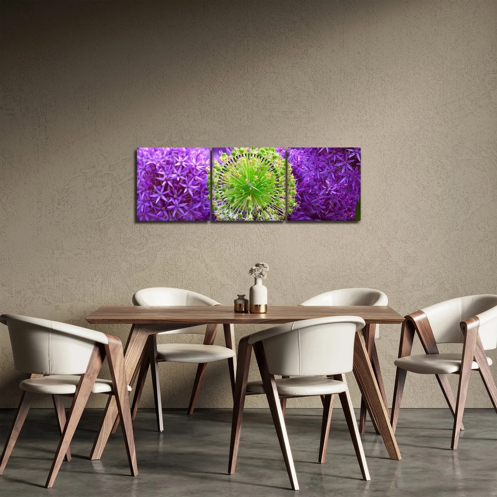 Obraz kvetu (s hodinami) (90x30 cm)
