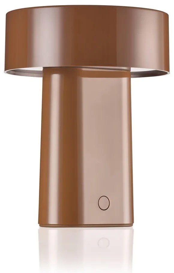 Koňakovohnedá plastová LED stolová lampa (výška 18 cm) Oblong – Zone