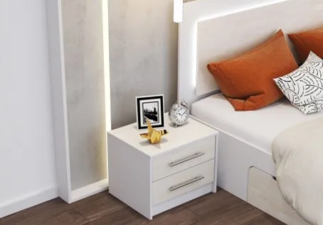 Nočný stolík AURELIA 50 cm bielo-béžový