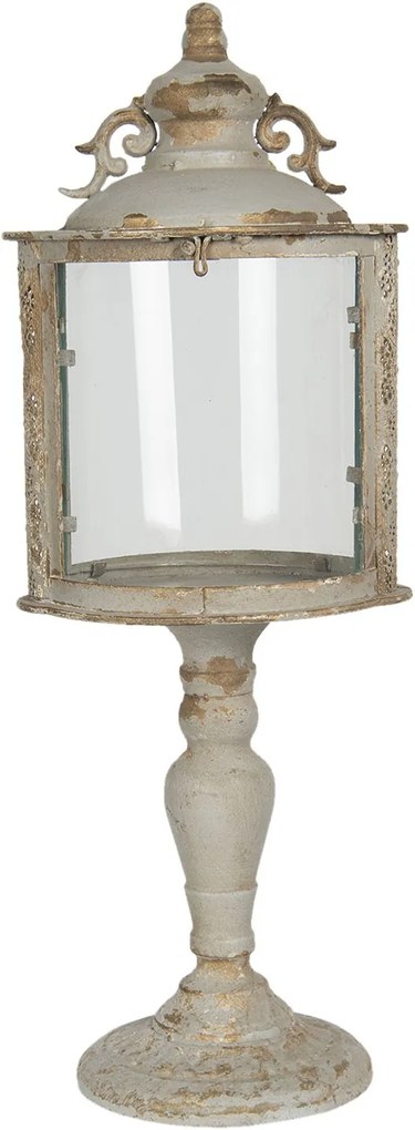 Kovová lampáš na stojane s patinou amable - 23 * 17 * 62 cm