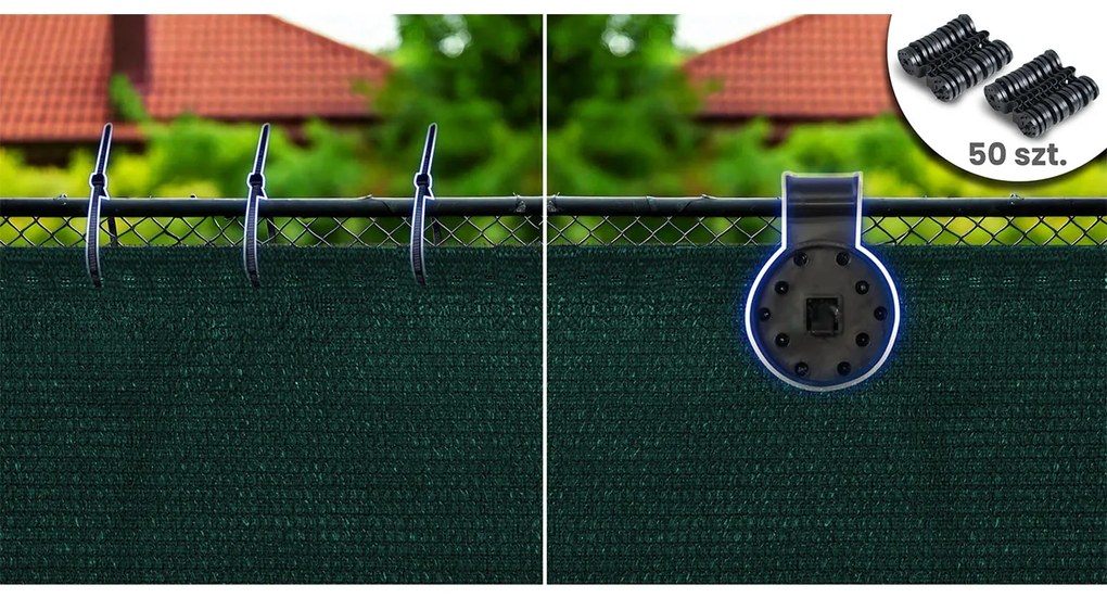 Tieniaca sieť 1,5x25m 140g/m2 + 50 svoriek PLONOS 454211 - zelená