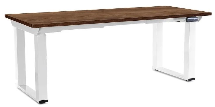 Výškovo nastaviteľný stôl OfficeTech Strong 180 x 80 cm, biela podnož, dub silverjack