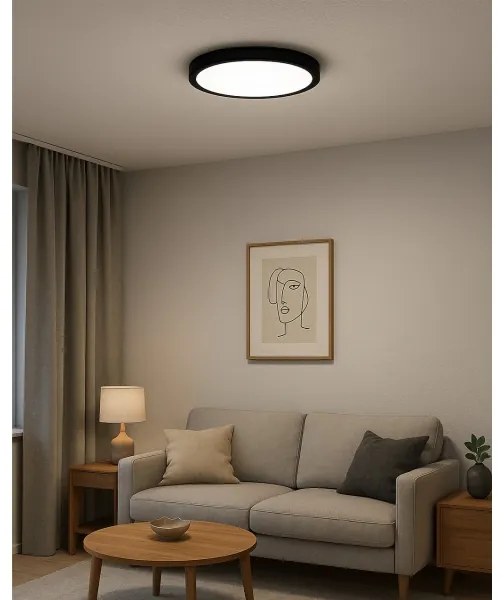 LED stropné svietidlo LED/32W/230V 3000/4000/6500K pr. 40 cm čierna