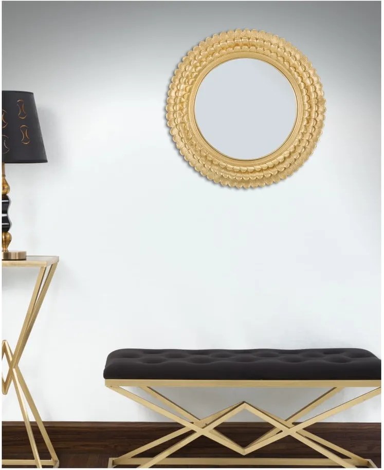Nástenné zrkadlo v železnom ráme Mauro Ferretti Glam Lamin, ⌀ 43 cm