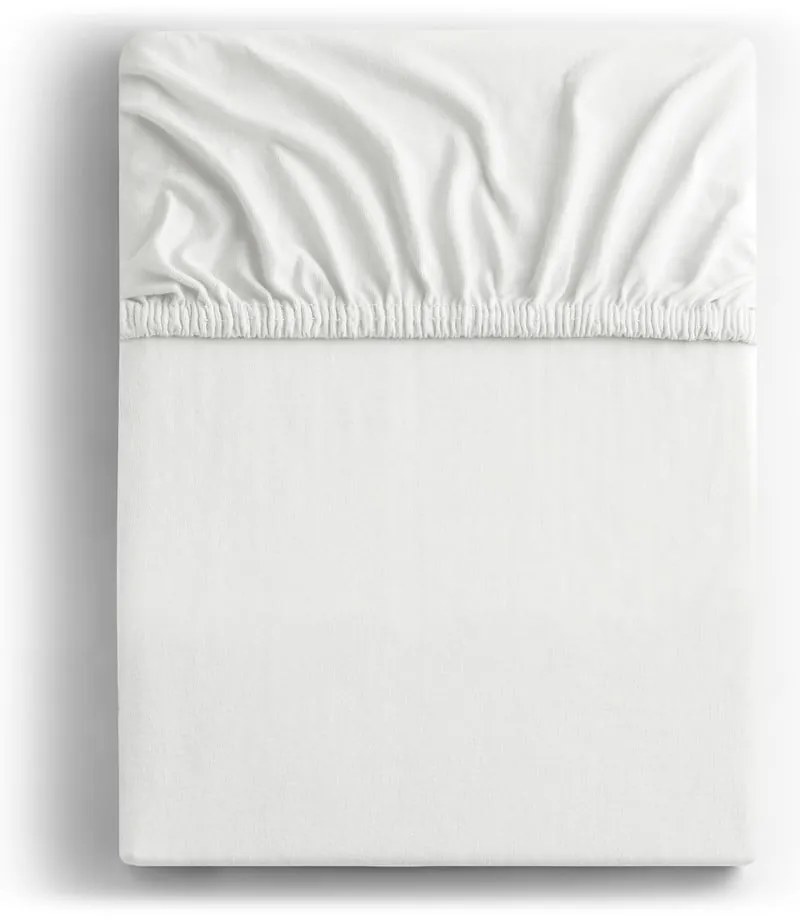 Biela napínacia plachta jersey 140x200 cm Amber – Restilo