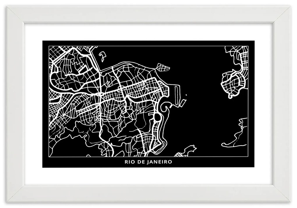 Gario Plagát Plán mesta Rio de Janeiro Farba rámu: Bez rámu, Rozmery: 30 x 20 cm
