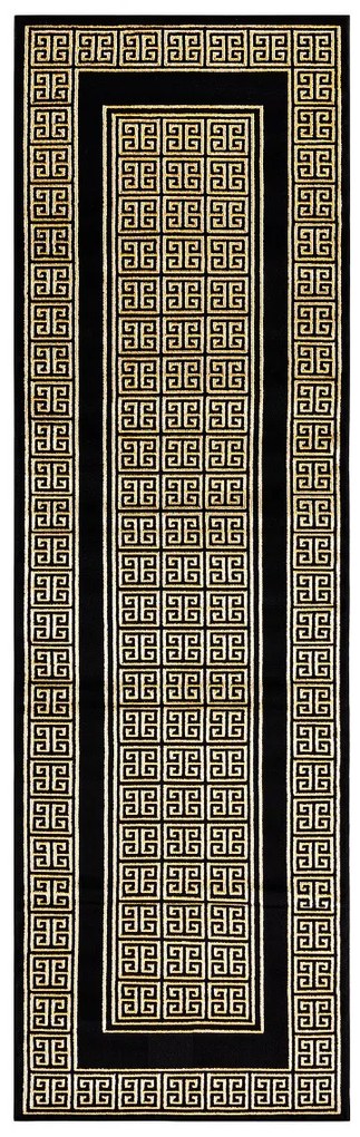 Dywany Łuszczów Behúň Gloss 6776 86 greek black/gold - 70x200 cm