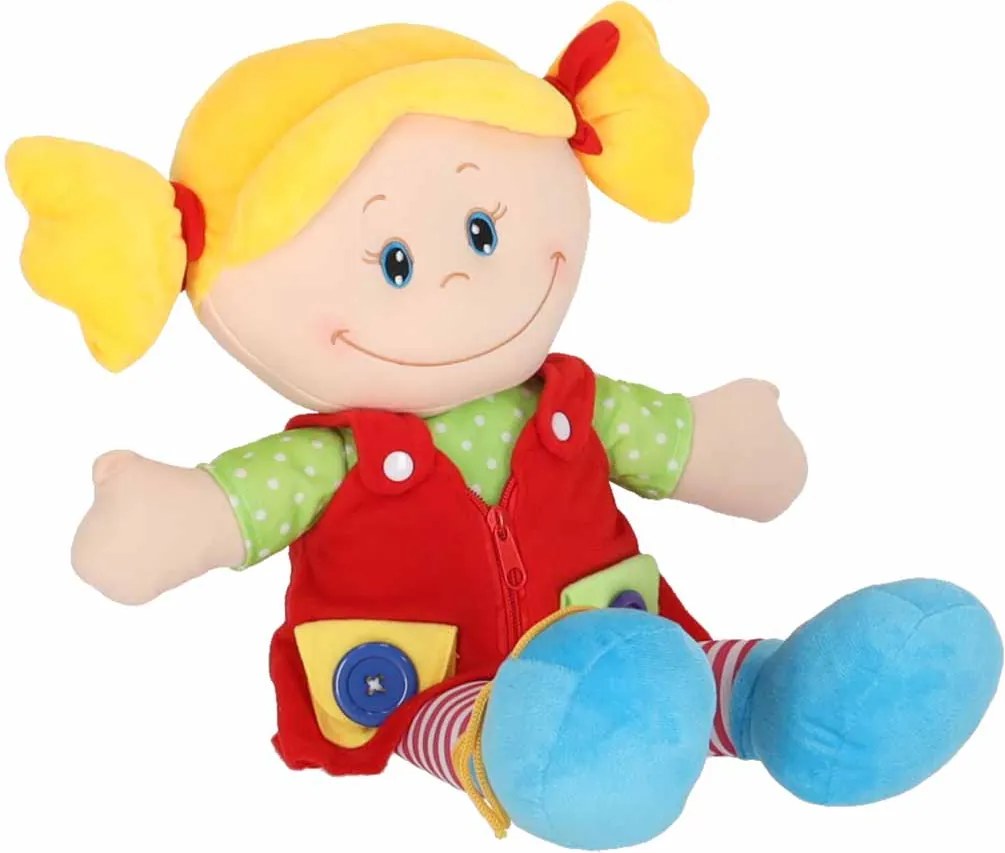 Látková senzorická bábika KIK na učenie obliekania, 46 cm