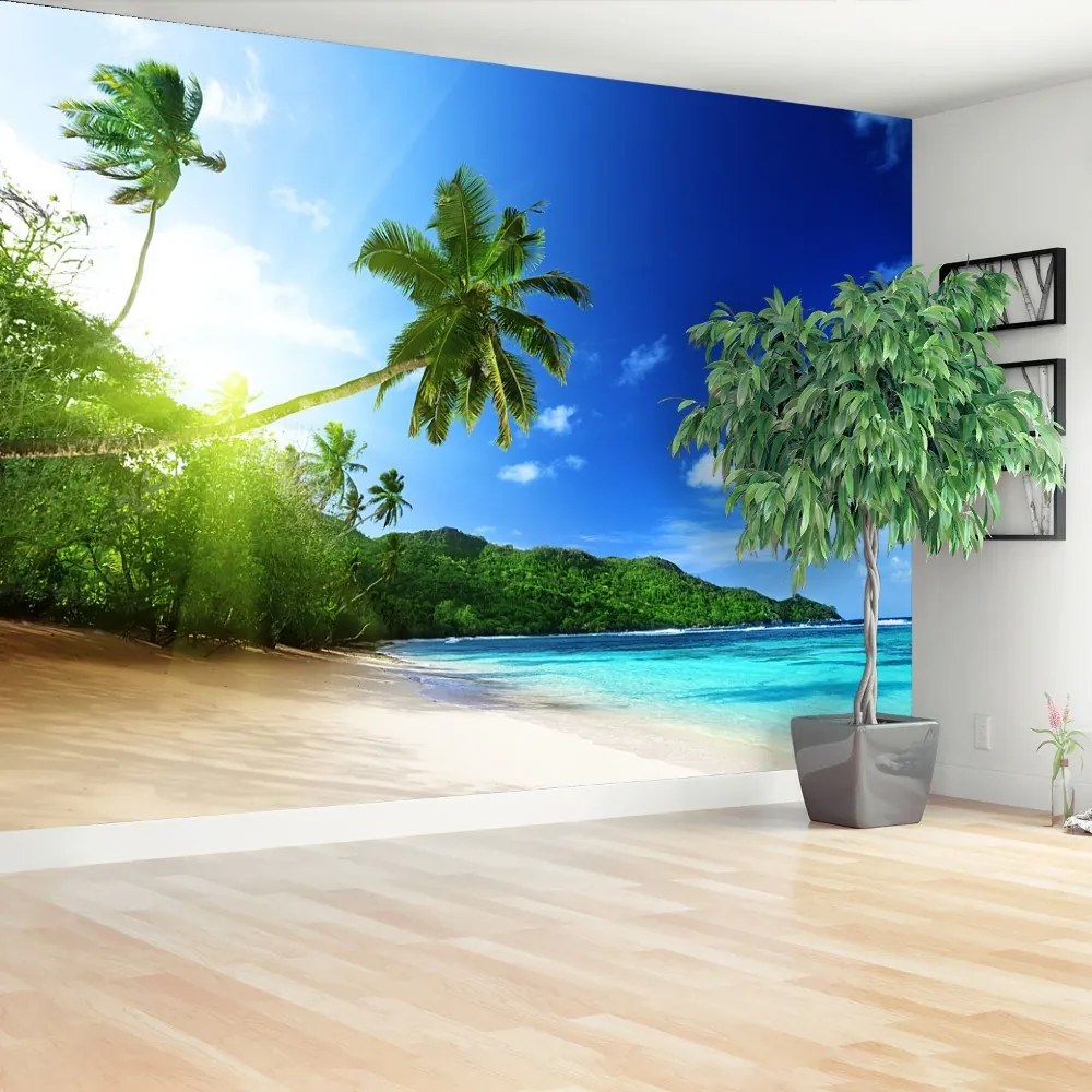 Fototapeta Vliesová Pláž na seychelách 152x104 cm