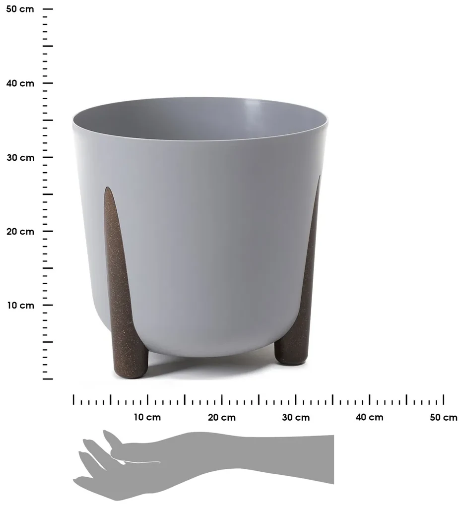 PLASTOVÝ KVETINÁČ MOSS ECO 32X34 CM SIVÁ