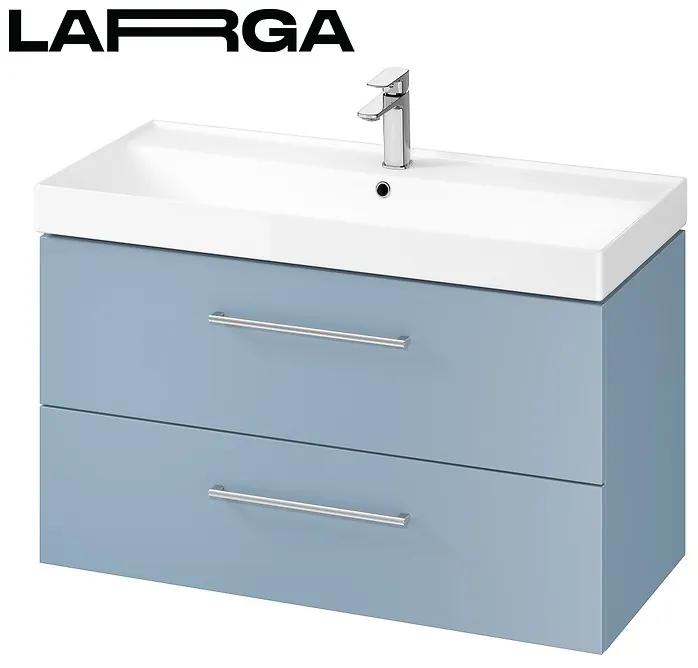 Cersanit Larga, závesná umývadlová skrinka 100cm, modrá matná, S932-077