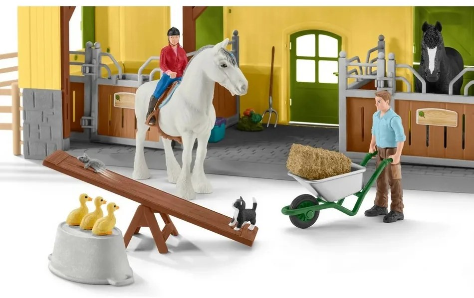 Schleich 42485 Stajňa pre kone s príslušenstvom, 60 x 40 x 29,5 cm