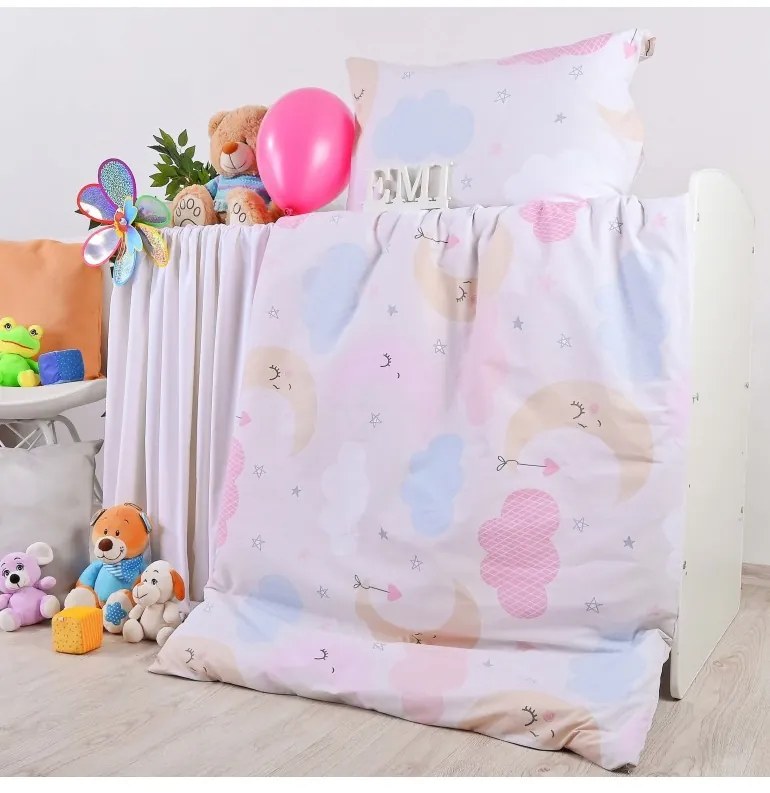 Obliečky detské bavlnené Heaven ružové EMI, Vankúš 70x90