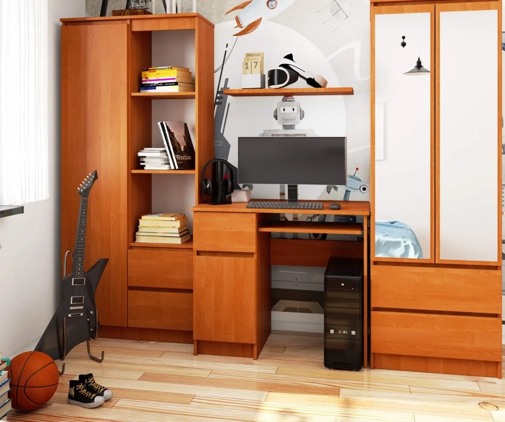 Písací stôl PIKSEL 90 cm jelša ľavý