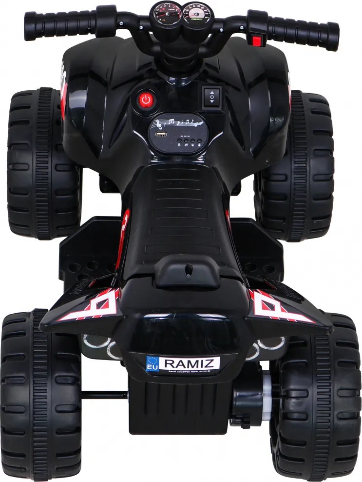 Ramiz Najrýchlejšia batériová štvorkolka pre deti Čierna + 25W motor