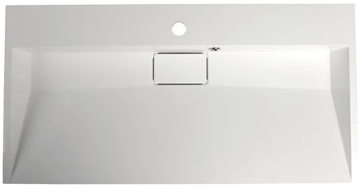 Sapho Sapho, AMUR umývadlo vrátane krytu výpuste 90x46cm, liaty mramor, biela, 55032