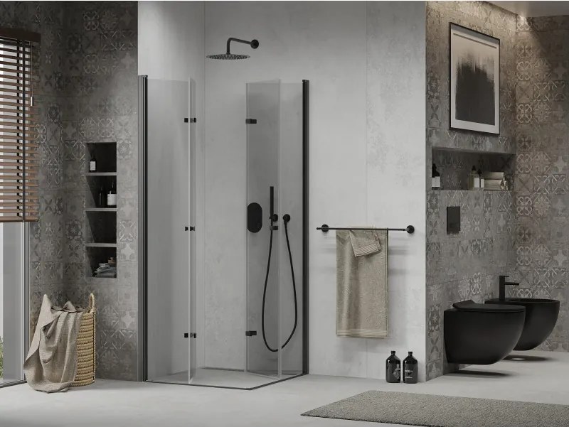 Mexen Lima Duo sprchovací kút 70 x 70 cm, číre sklo-čierny profil, 856-070-070-50-00-02