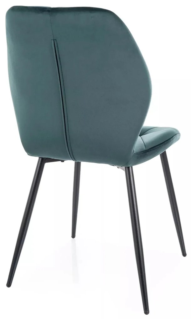 Sametová jídelní židle Rick zelená