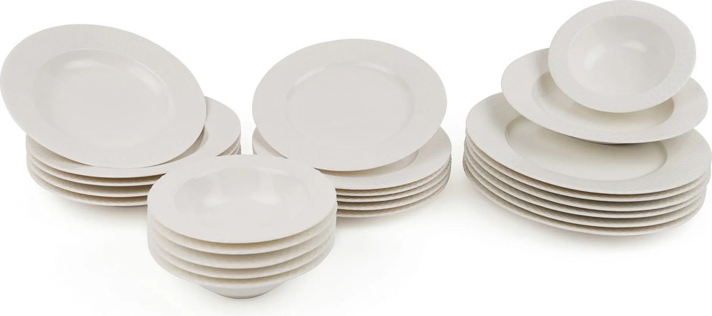 Porcelánová jídelní sada 24 ks Birny bílá