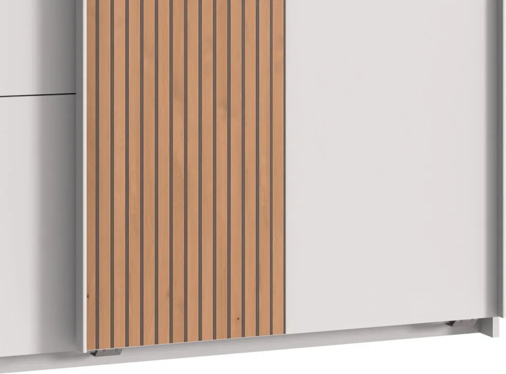 Šatníková skriňa Coburg, 180 cm, biela/dub artisan