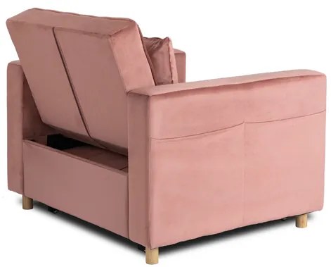 Kreslo JEREMY ružové, z velúru