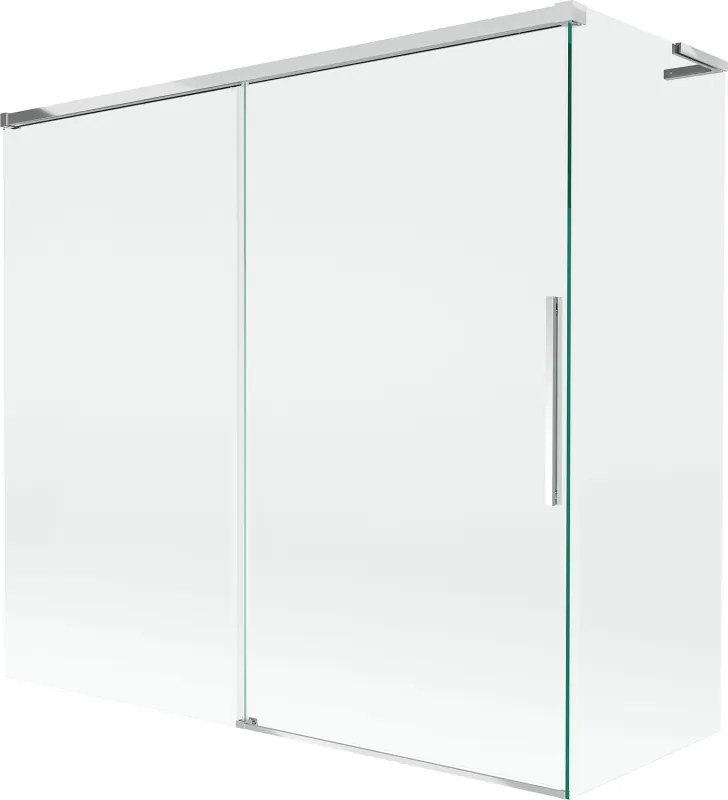 Mexen Rox, L posuvná 2-krídlová vaňová zástena 170 + 80 x 150 cm, 8mm číre sklo, chrómový profil, 8C9L-170-080-01-00