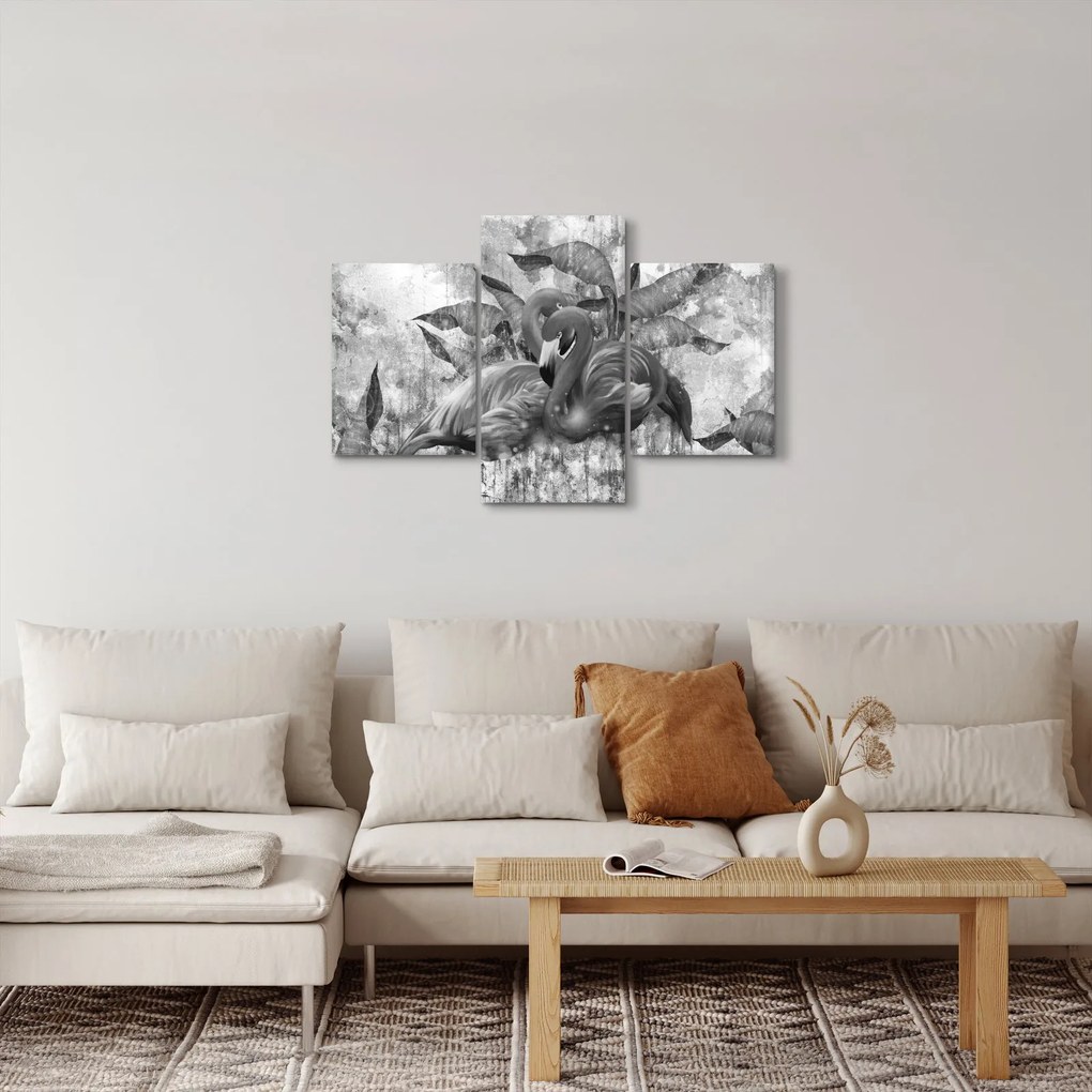 Obraz - Plameniaky graffiti (90x60 cm)