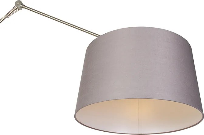 Moderná stojaca lampa oceľ s tienidlom tmavosivá 45 cm - Editor