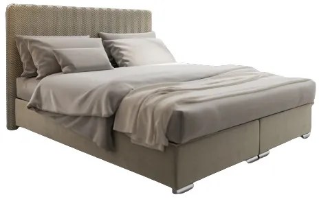 Manželská posteľ 160 cm Boxspring Penarth Comfort (krémová) (s roštom, matracom a úl. priestorom). Vlastná spoľahlivá doprava až k Vám domov. 1056286