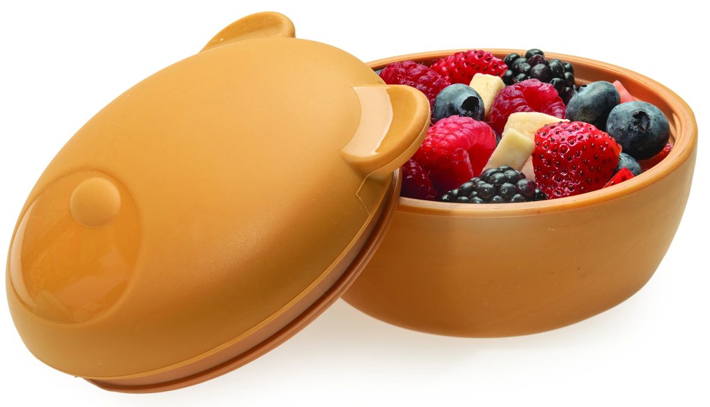 Silikónová škatuľka na desiatu s viečkom Medveď - 350 ml