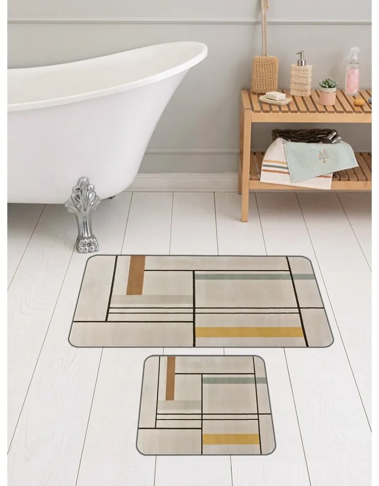 Svetlohnedé kúpeľňové predložky v súprave 2 ks 60x100 cm – Mila Home