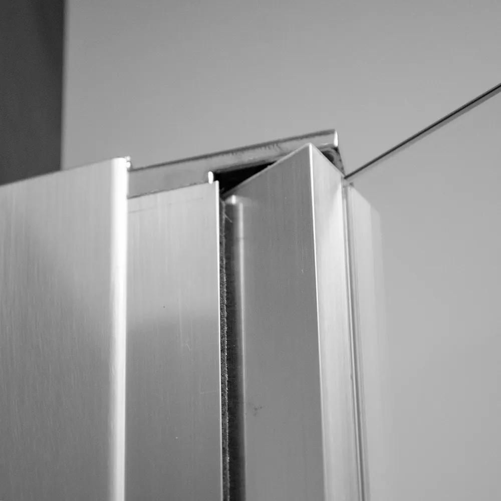 Dvoujkrídlové sprchové dvere BADEN II na inštaláciu do niky Brillant Sklo TRANSPARENT Univerzální 80 cm
