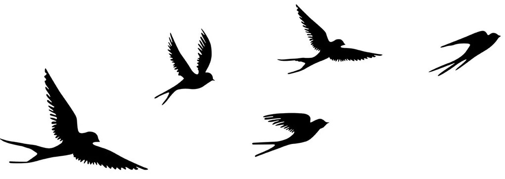 Nástěnná kovová dekorace Crow černá