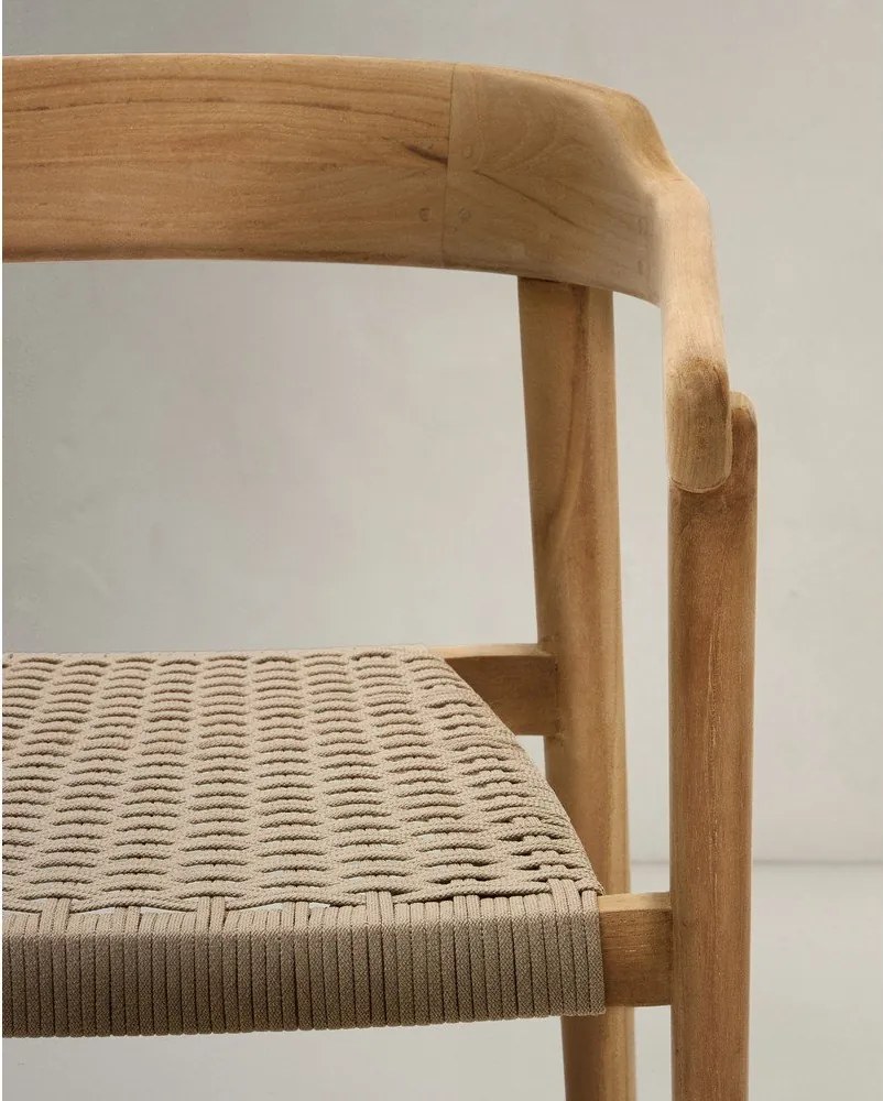 Drevená záhradná stolička v prírodnej farbe Icaro – Kave Home