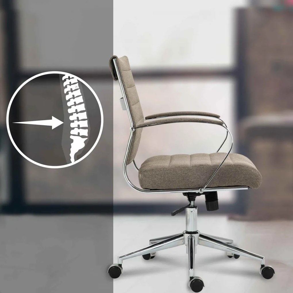 Design-Shop Kancelárska stolička Oakland - látka - Sivo hnedá (Taupe)