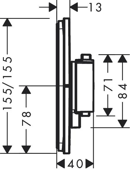 Hansgrohe ShowerSelect Comfort E, termostat pod omietku pre 1 spotrebič a ďalší výtok, chrómová, HAN-15575000
