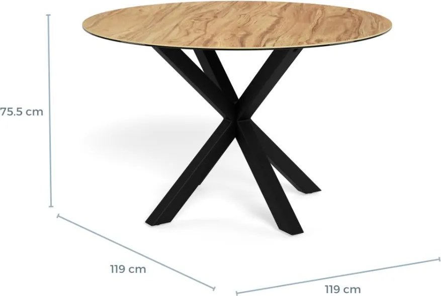 Okrúhly jedálenský stôl Heaven 119 cm dub divoký/čierny