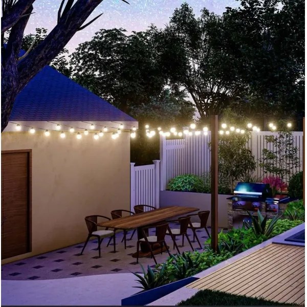 LED Solárna reťaz 10xLED/0,5/4,5V 12 m 3000K IP44 + DO