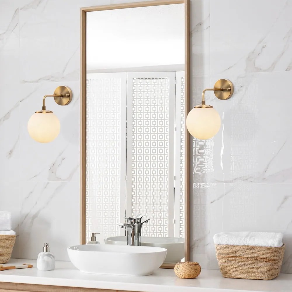 Biele/v mosadznej farbe nástenné svietidlo ø 15 cm Viran – Opviq lights