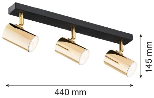 Argon 1474 - Bodové svietidlo LAGOS 3xGU10/5W/230V mosadz/čierna