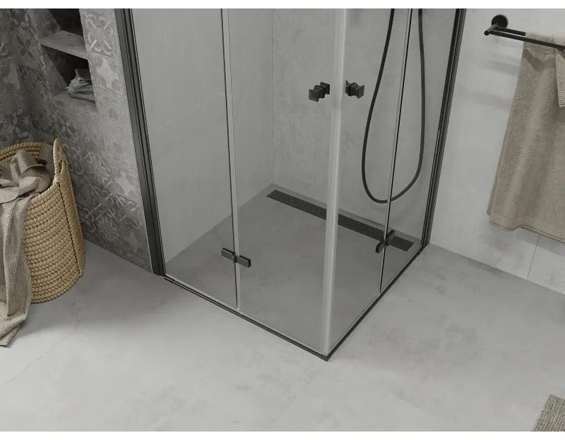 Mexen Lima Duo sprchovací kút 80 x 80 cm, 6mm číre sklo-čierny profil, 856-080-080-70-00-02
