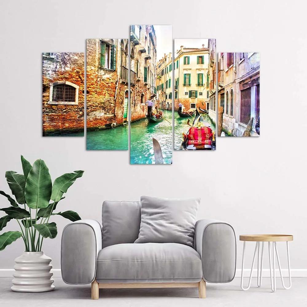 Gario Obraz na plátne Výlet do Benátok - 5 dielny Rozmery: 100 x 70 cm