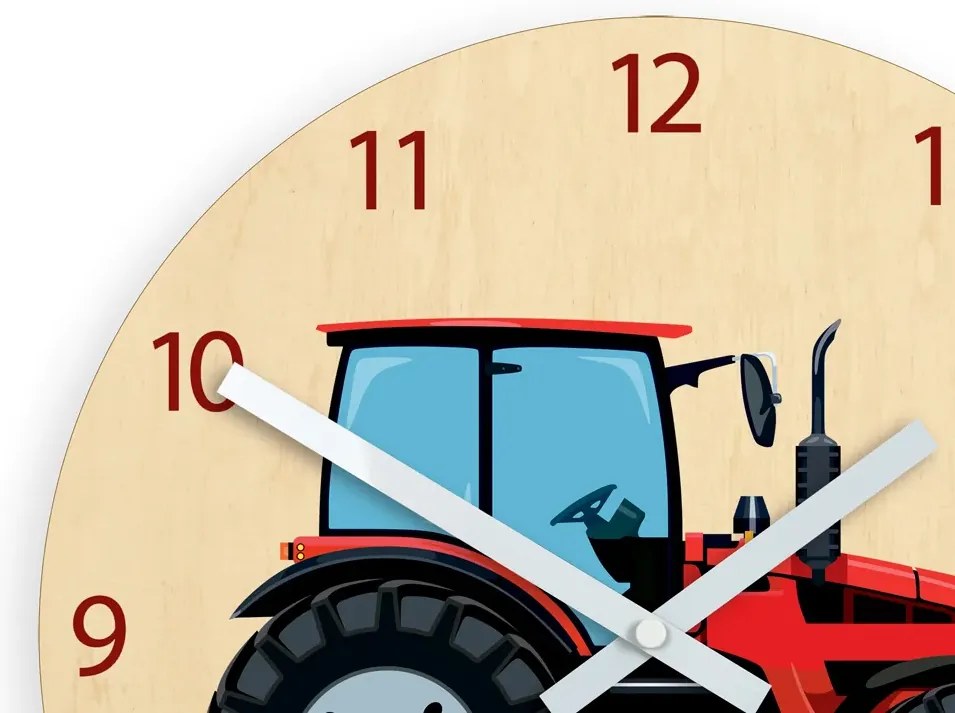 Dětské nástěnné hodiny Ami Traktor 30 cm vícebarevné