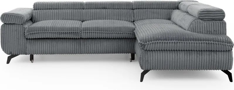 Sivá menčestrová rohová pohovka (pravý roh/do L) Marbeya – Ropez