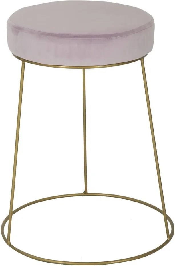 Ružová stolička so železnou konštrukciou v zlatej farbe Mauro Ferretti Ring